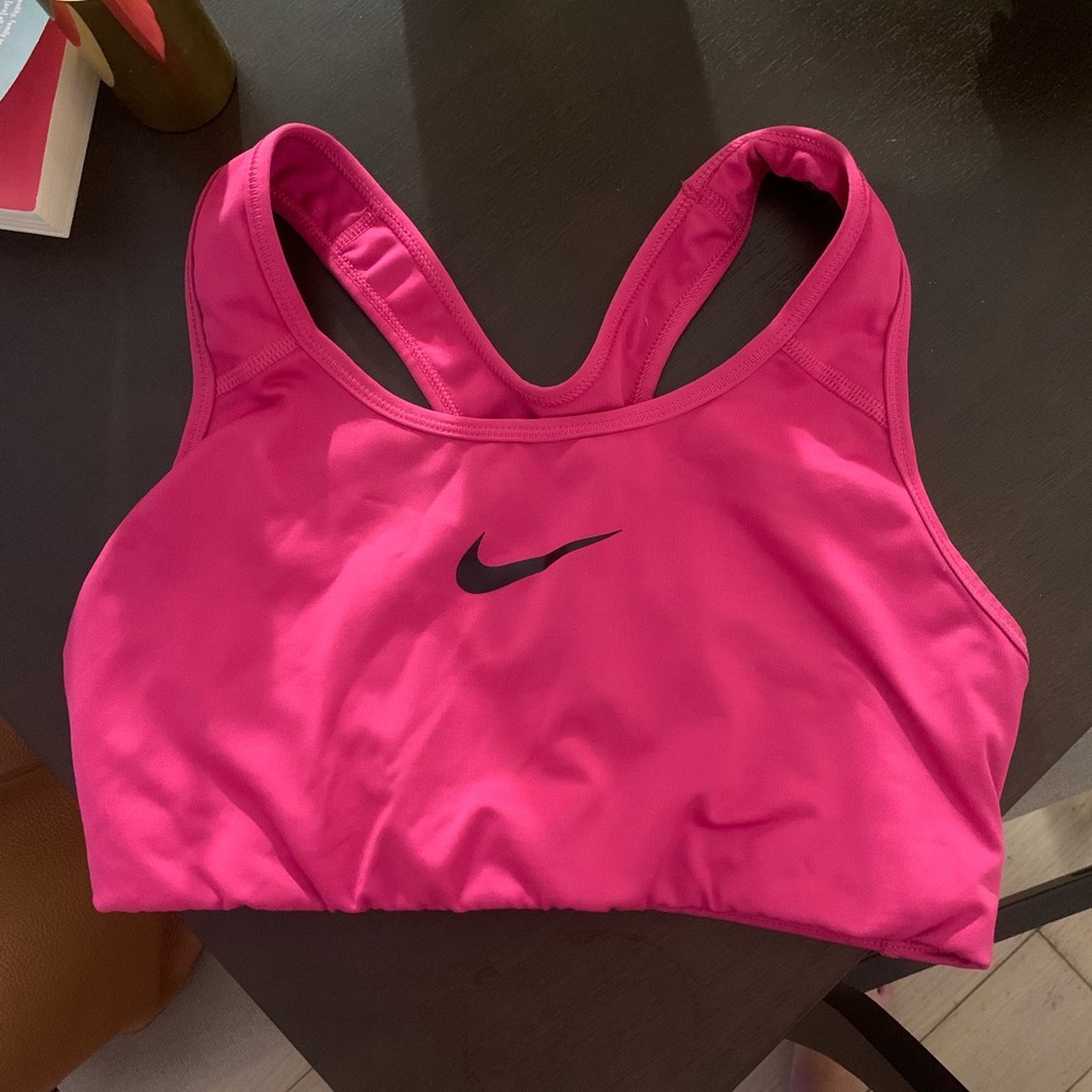 Pink Nike sports bra